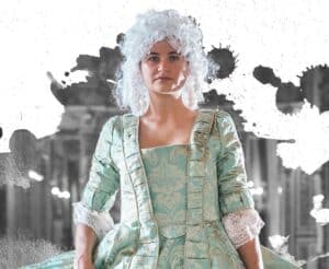 Imagen portada cartel de visita teatralizada en el Palau del Borja de Gandia