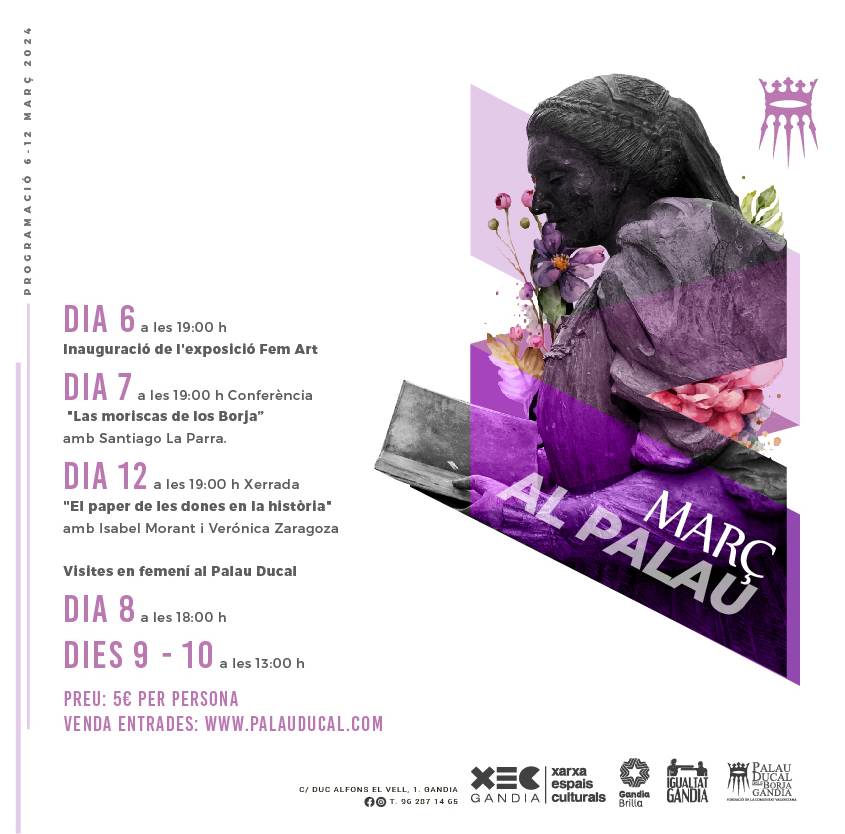 El Palau Ducal presenta su programación especial para el mes de marzo 2024