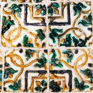 Cerámica del Salón de Coronas del Palau Ducal dels Borja de Gandia