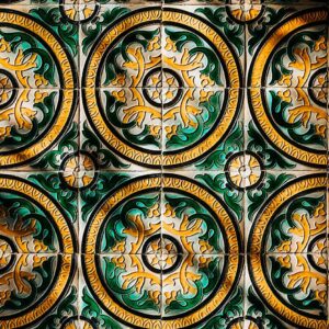 Cerámica del Salón de Coronas del Palau Ducal dels Borja de Gandia