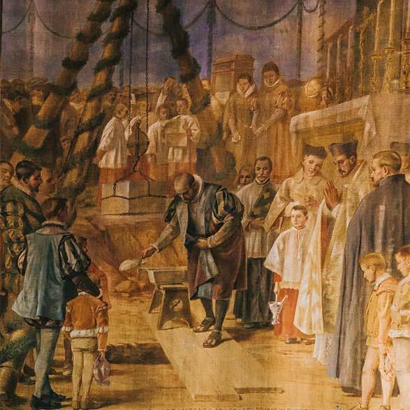 Sargas - Francisco de Borja pone la primera piedra de la Universidad