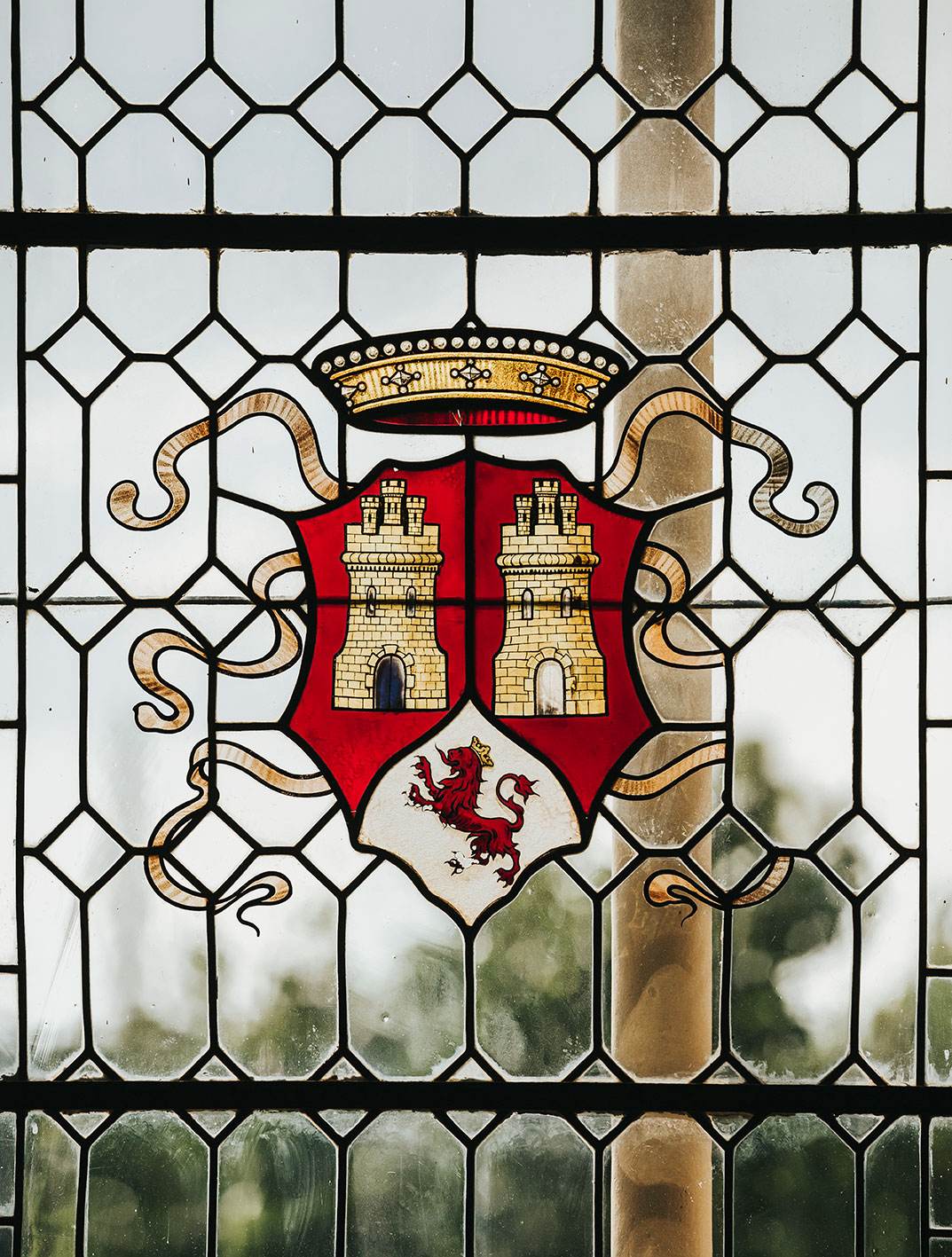 Escudo heráldico que representa la unión de los linajes Borja y Centelles